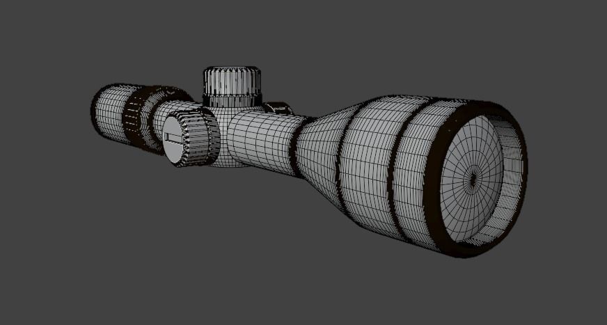 solognac scope high and lowpoly Low-poly 3D model_11