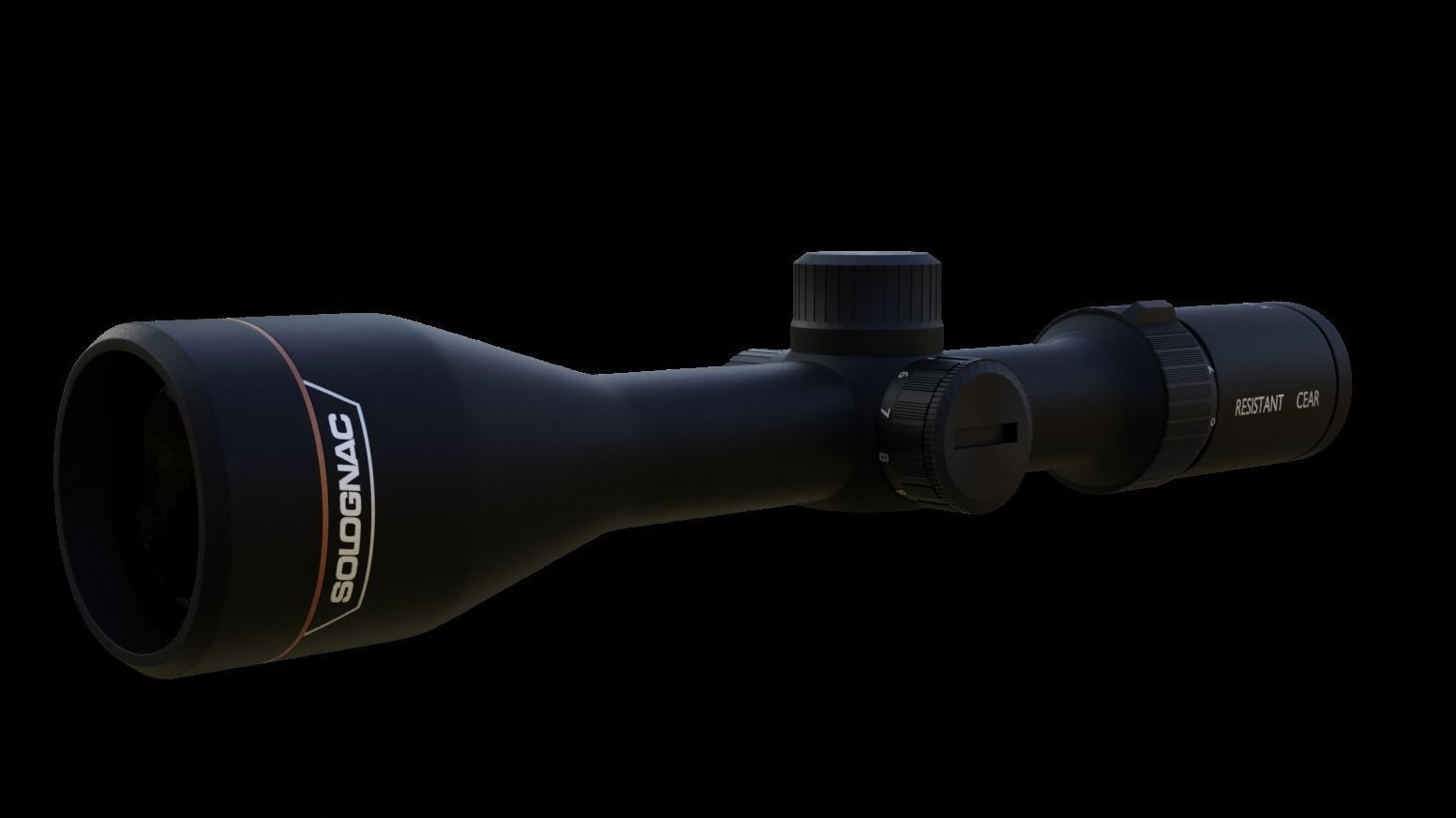 solognac scope high and lowpoly Low-poly 3D model_1