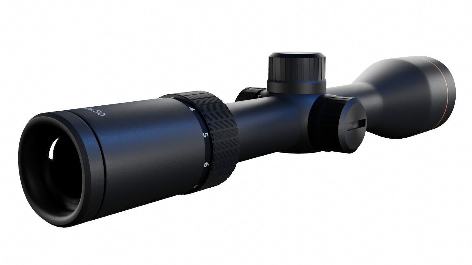 solognac scope high and lowpoly Low-poly 3D model_3