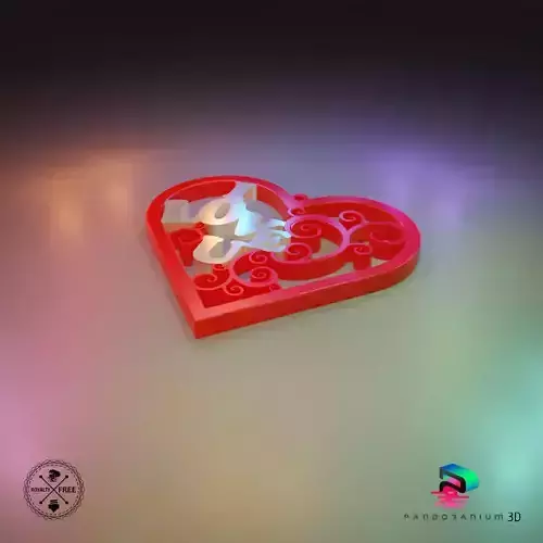 Valentine Ornament and Ear Ring - I Love U Heart Shape