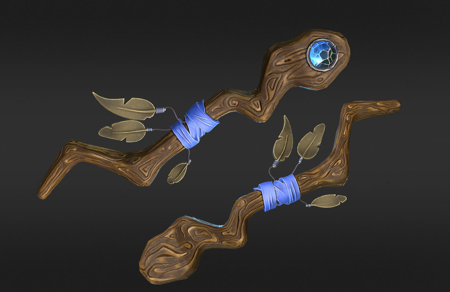 Stylized Weapon Crook Low-Poly 3D Model Low-poly 3D model