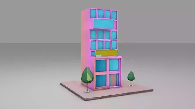 Stylish low poly building