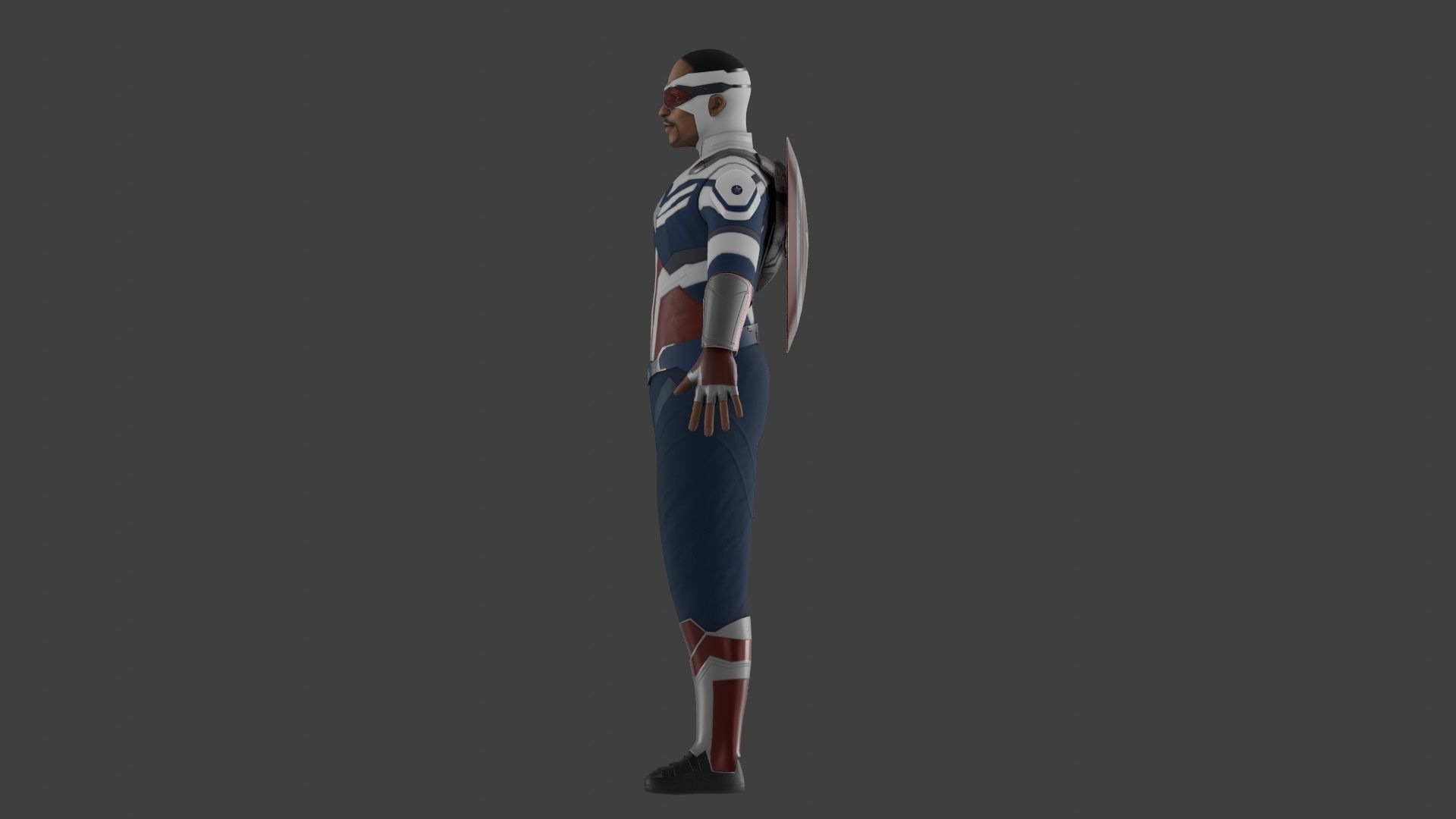 Captain America - Sam Wilson Low-poly 3D model_7