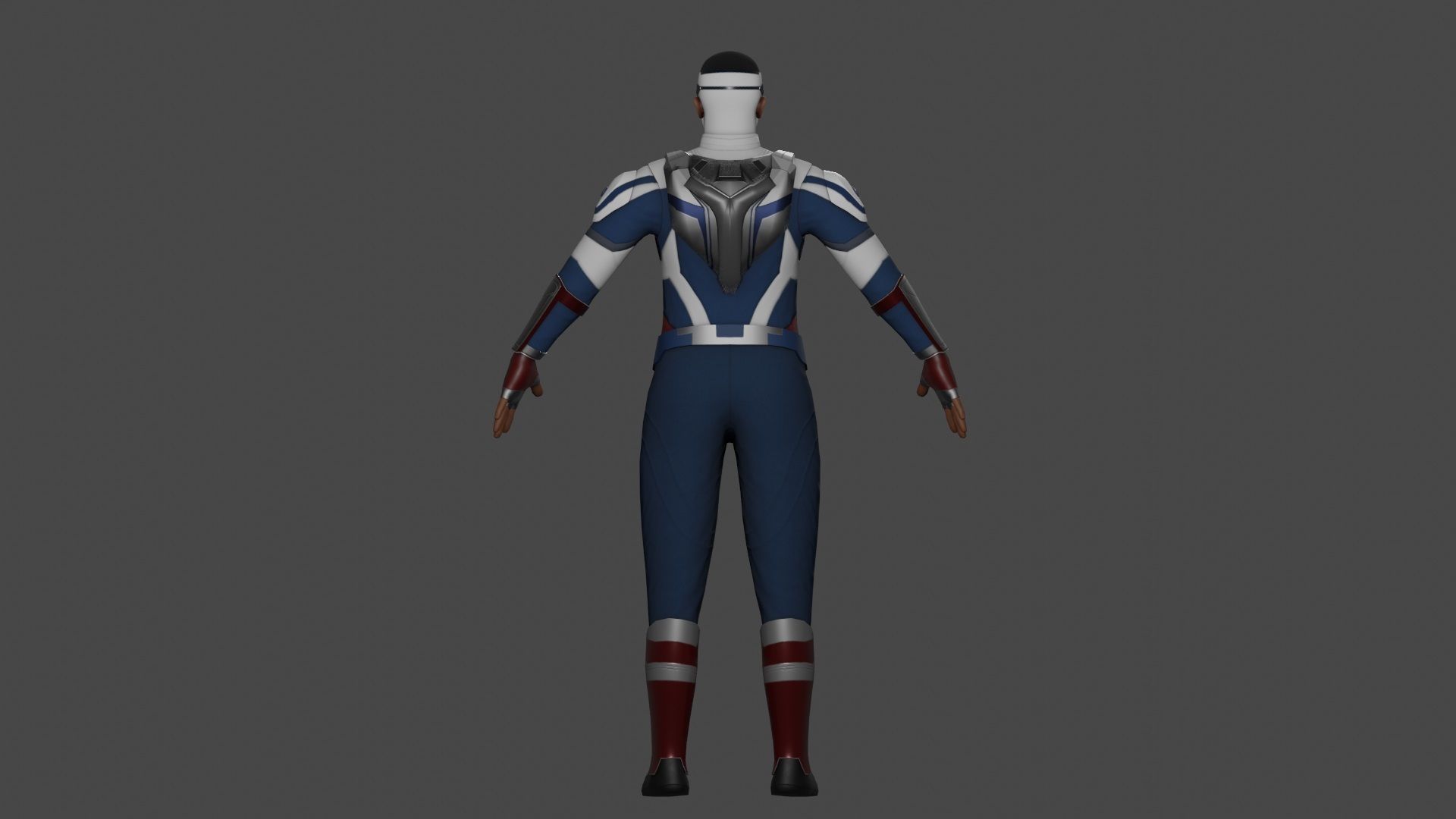 Captain America - Sam Wilson Low-poly 3D model_13