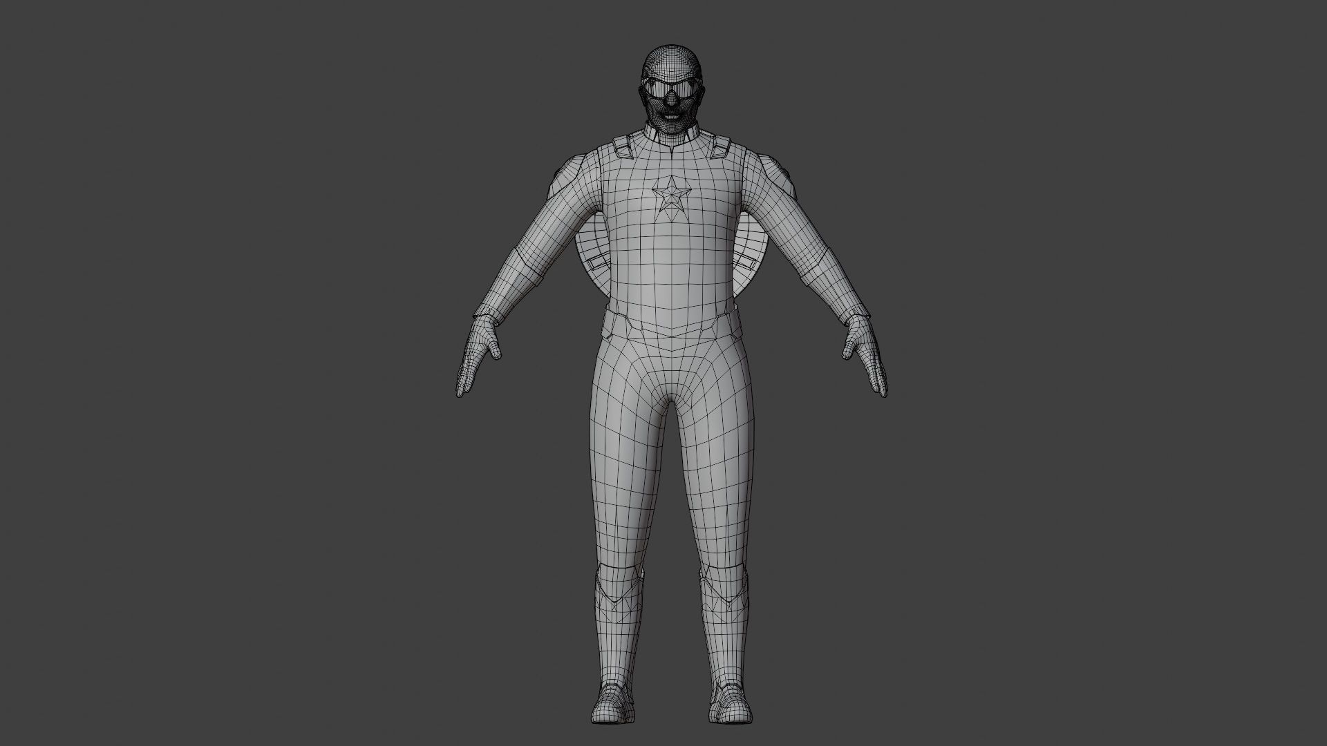 Captain America - Sam Wilson Low-poly 3D model_6