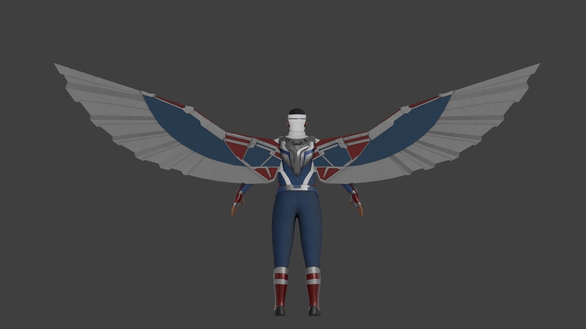 Captain America - Sam Wilson Low-poly 3D model_9