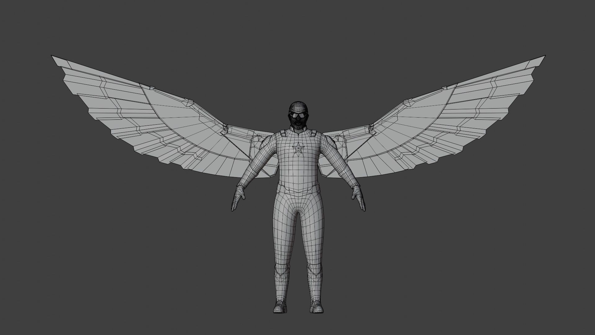 Captain America - Sam Wilson Low-poly 3D model_4