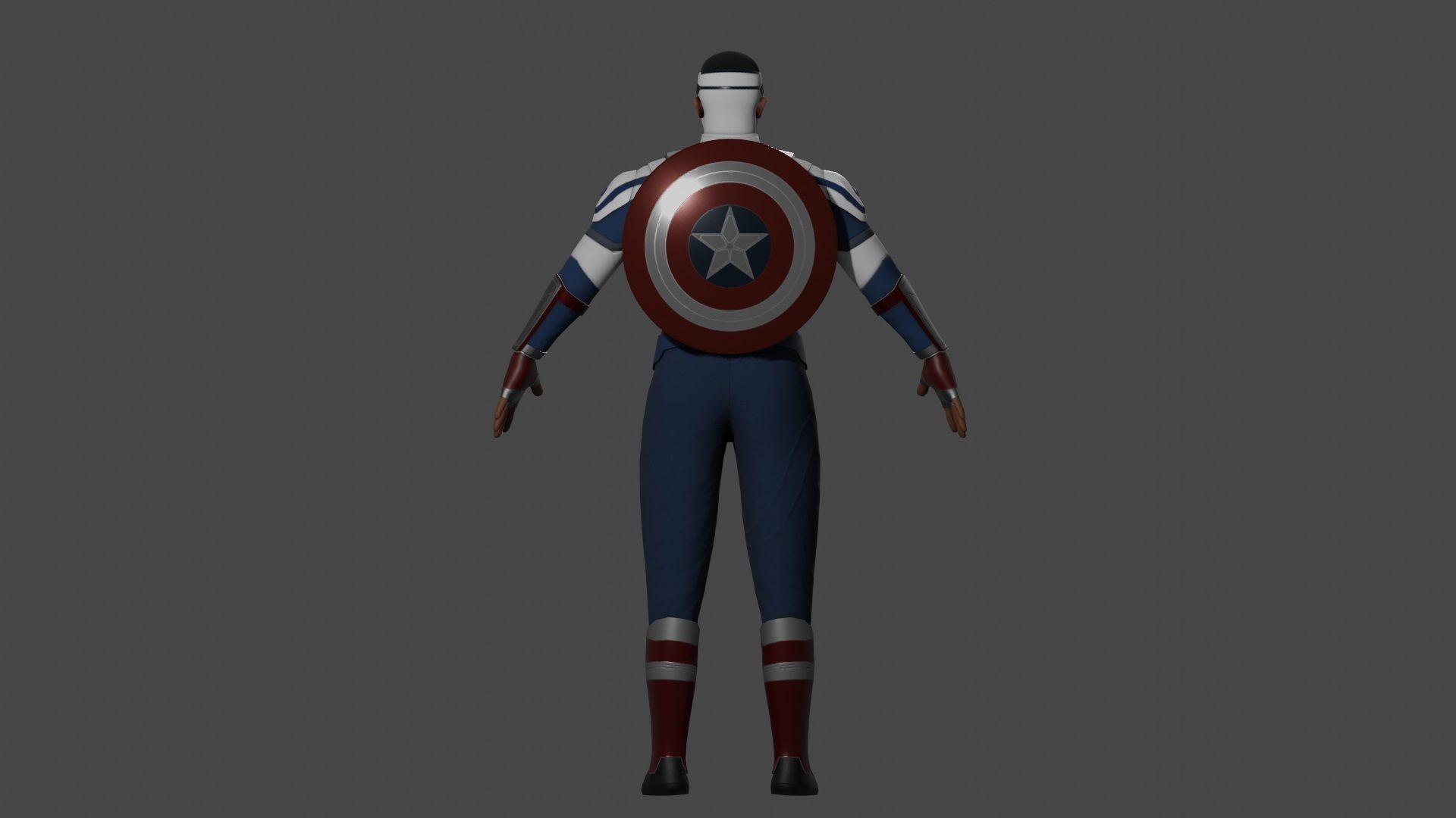 Captain America - Sam Wilson Low-poly 3D model_11