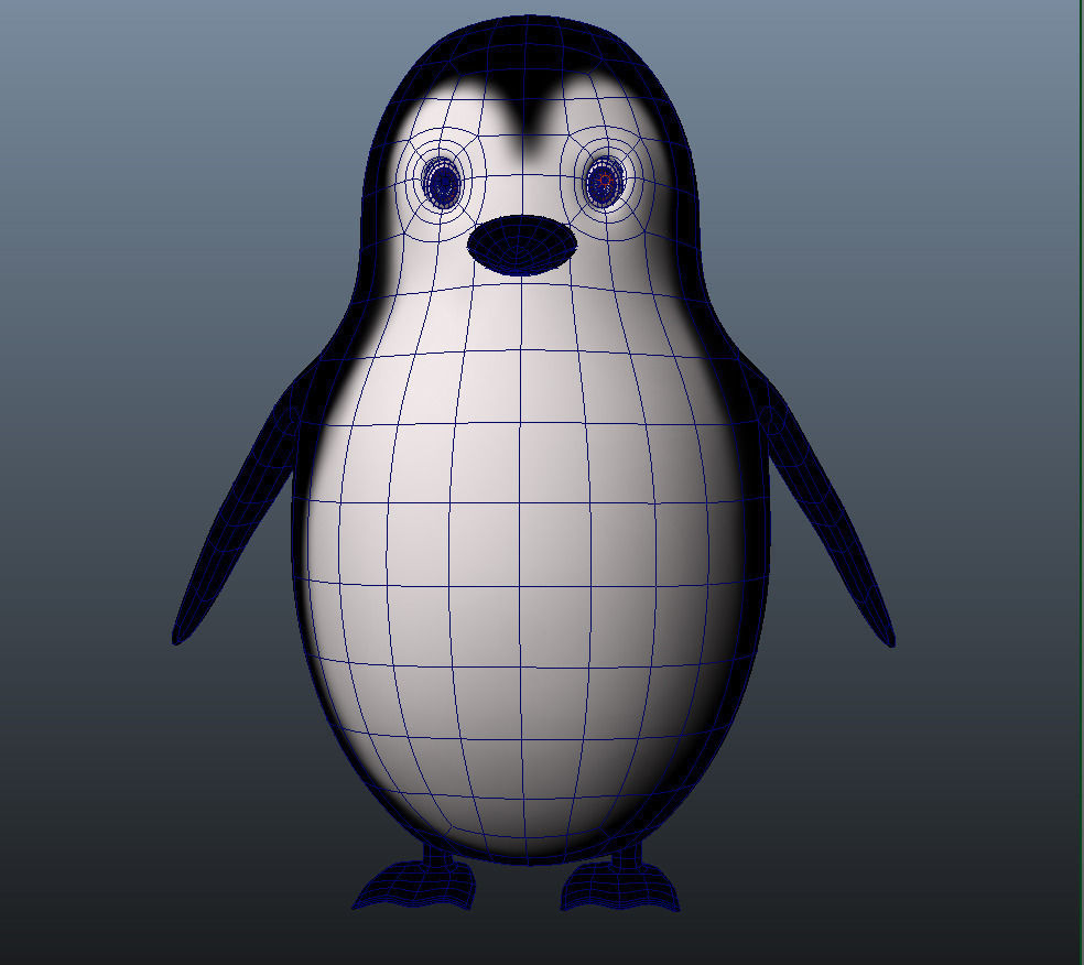 Cute Penguin Low-poly 3D model_4