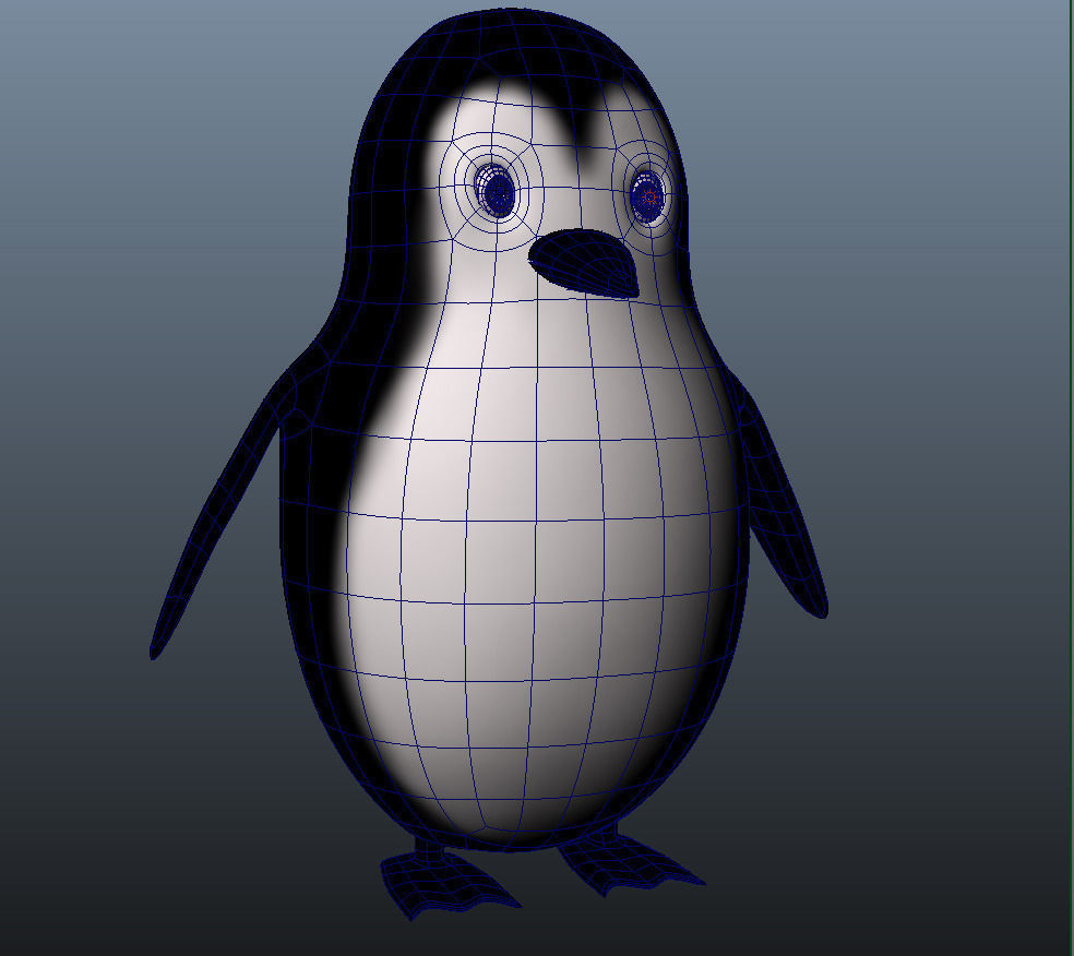 Cute Penguin Low-poly 3D model_6