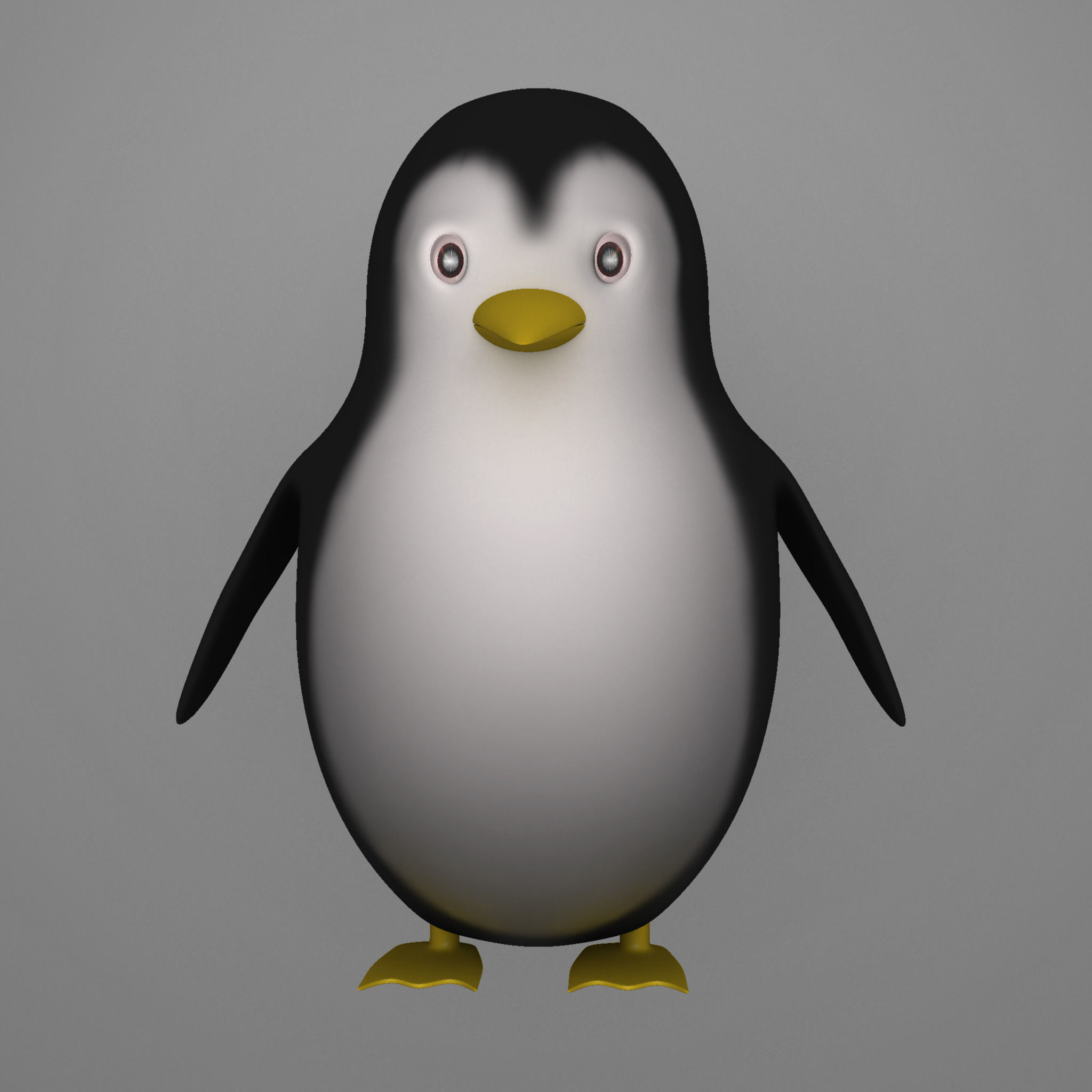 Cute Penguin Low-poly 3D model_1