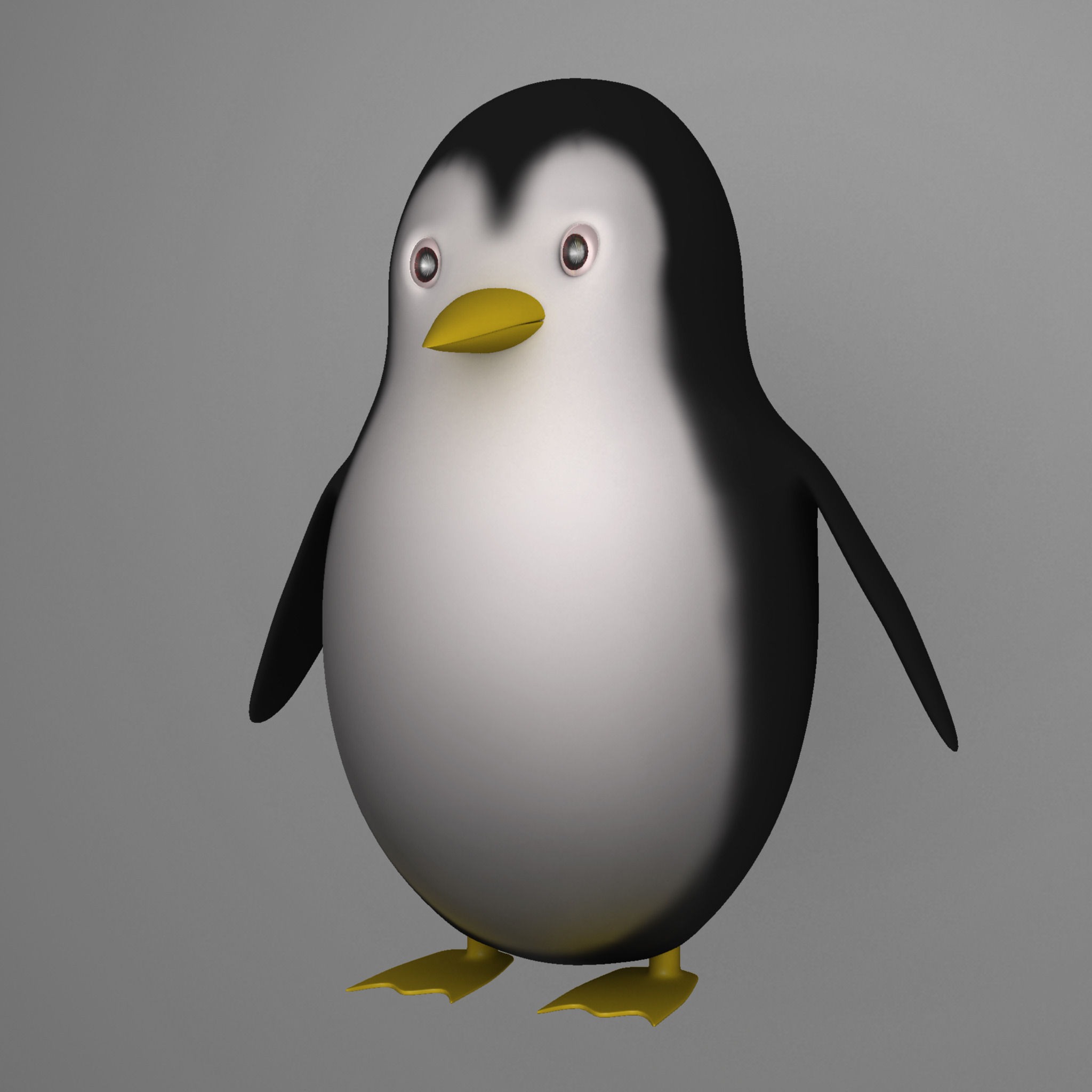 Cute Penguin Low-poly 3D model_2