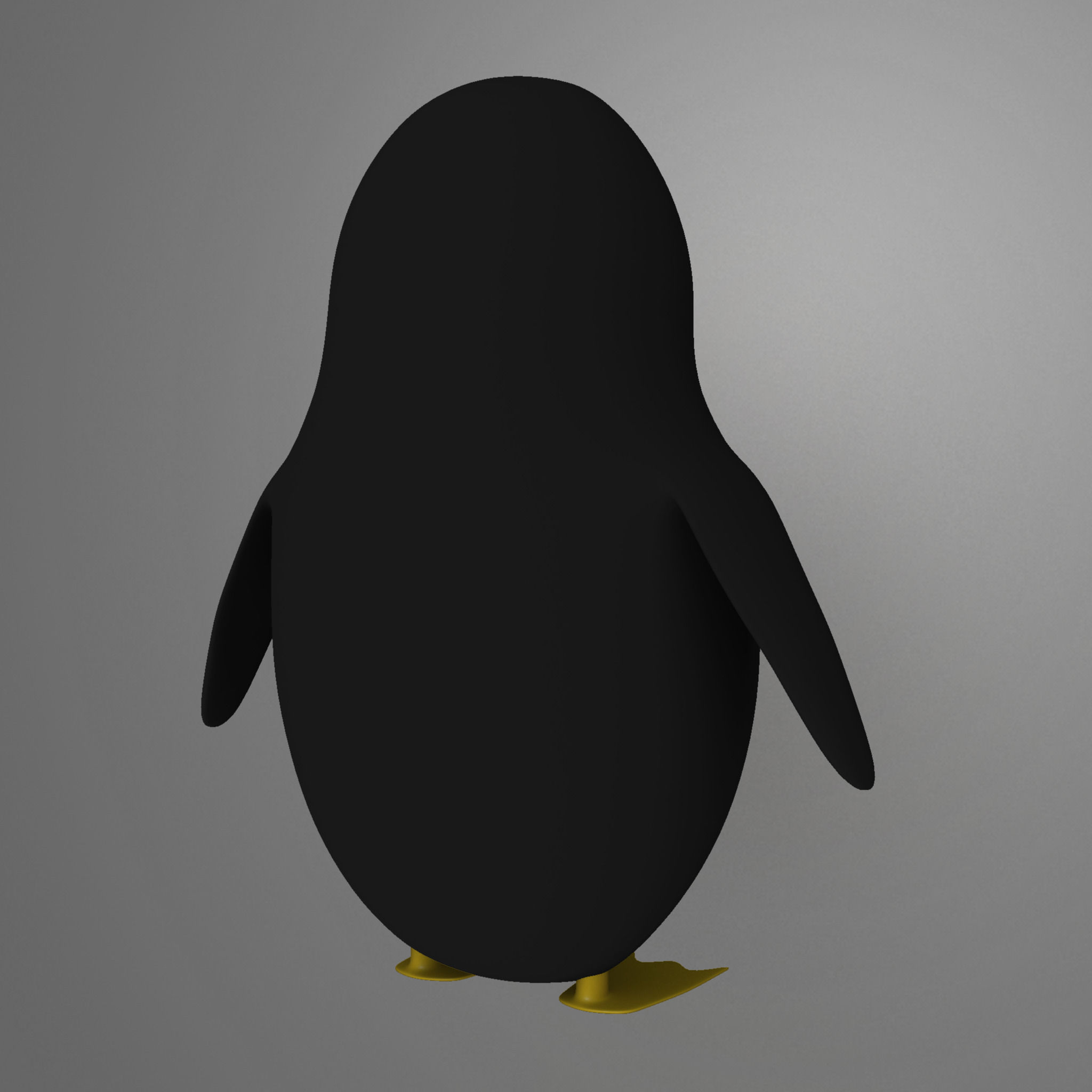 Cute Penguin Low-poly 3D model_3