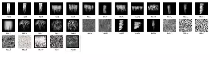 Hair Fur Alphas for Substance Painter