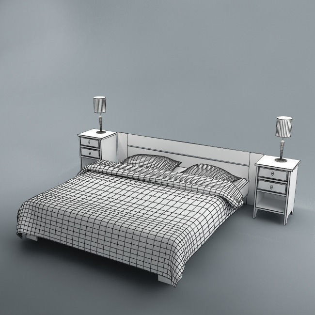 Bed 01 3D model_5