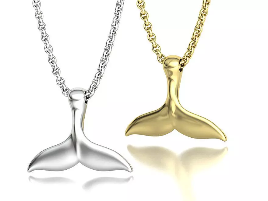 WHALE TAIL NECKLACE printable 3dmodel 3D print model