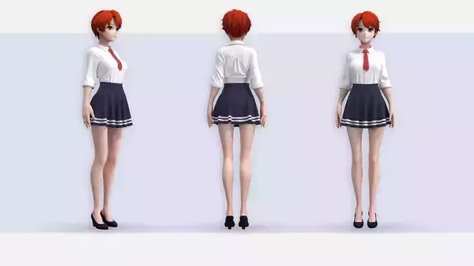Female School Uniform 3D model