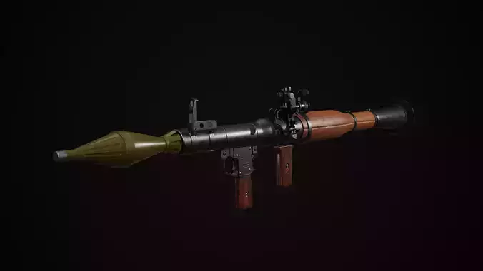 RPG-7 Rocket Launcher Low-poly 3D model