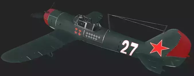 Plane LA-5 Low-poly 3D model