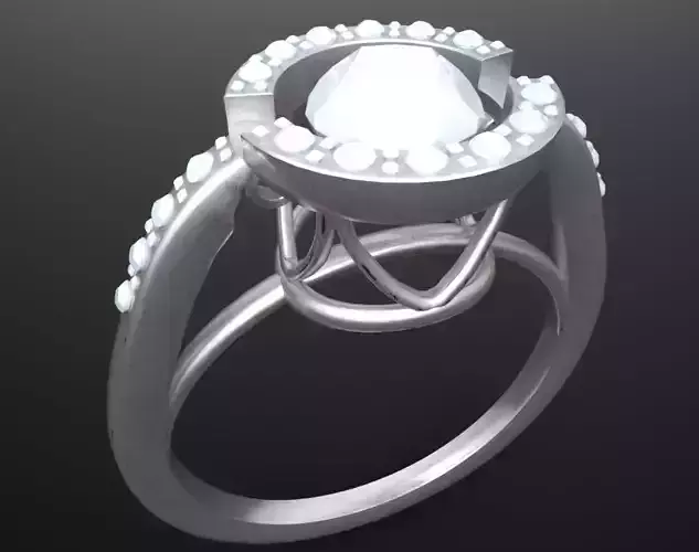 Ring 2 engagement with diamonds and pearls