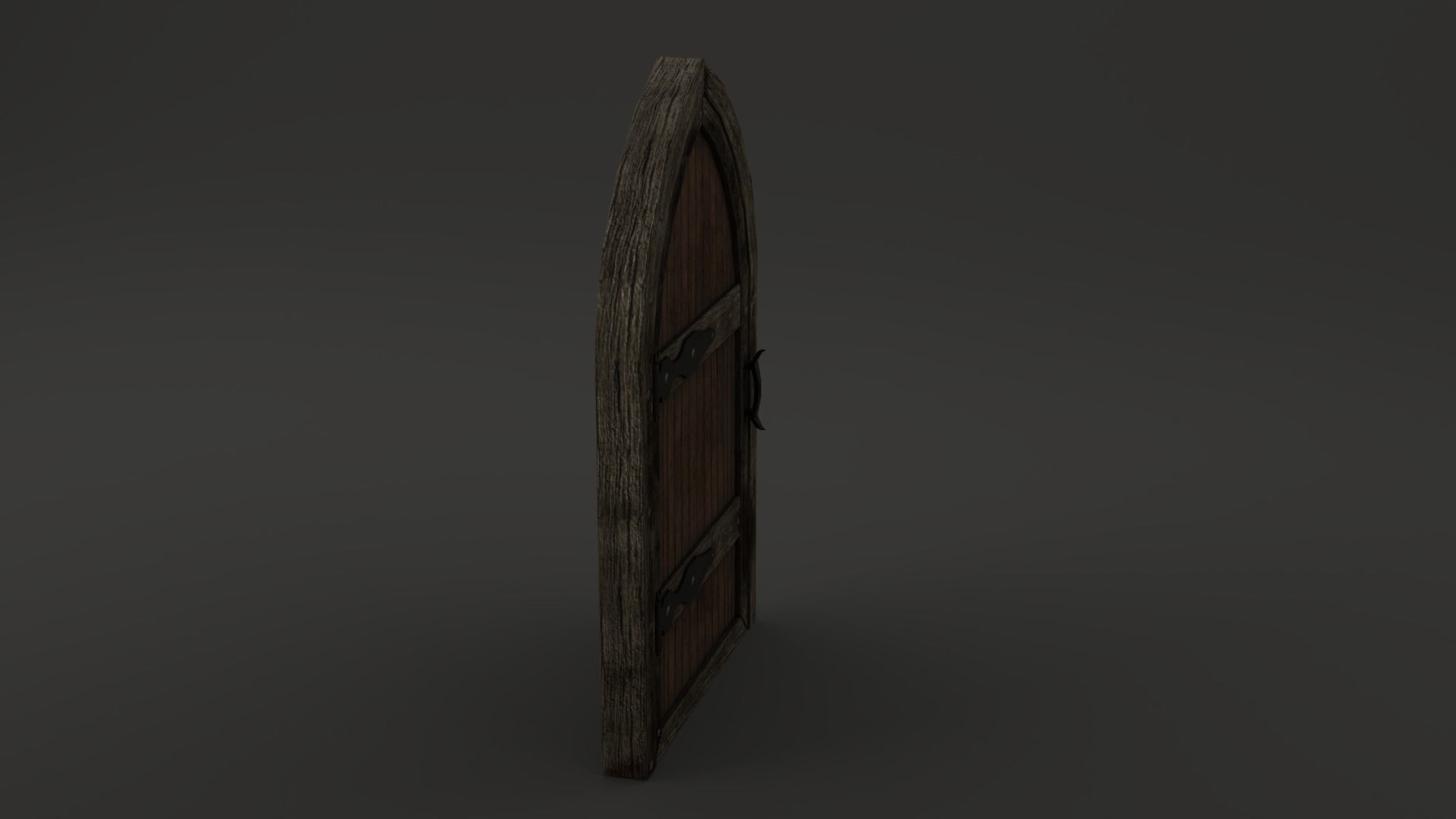 Medieval Door Wooden Arch 3D Model Low-poly 3D model_8