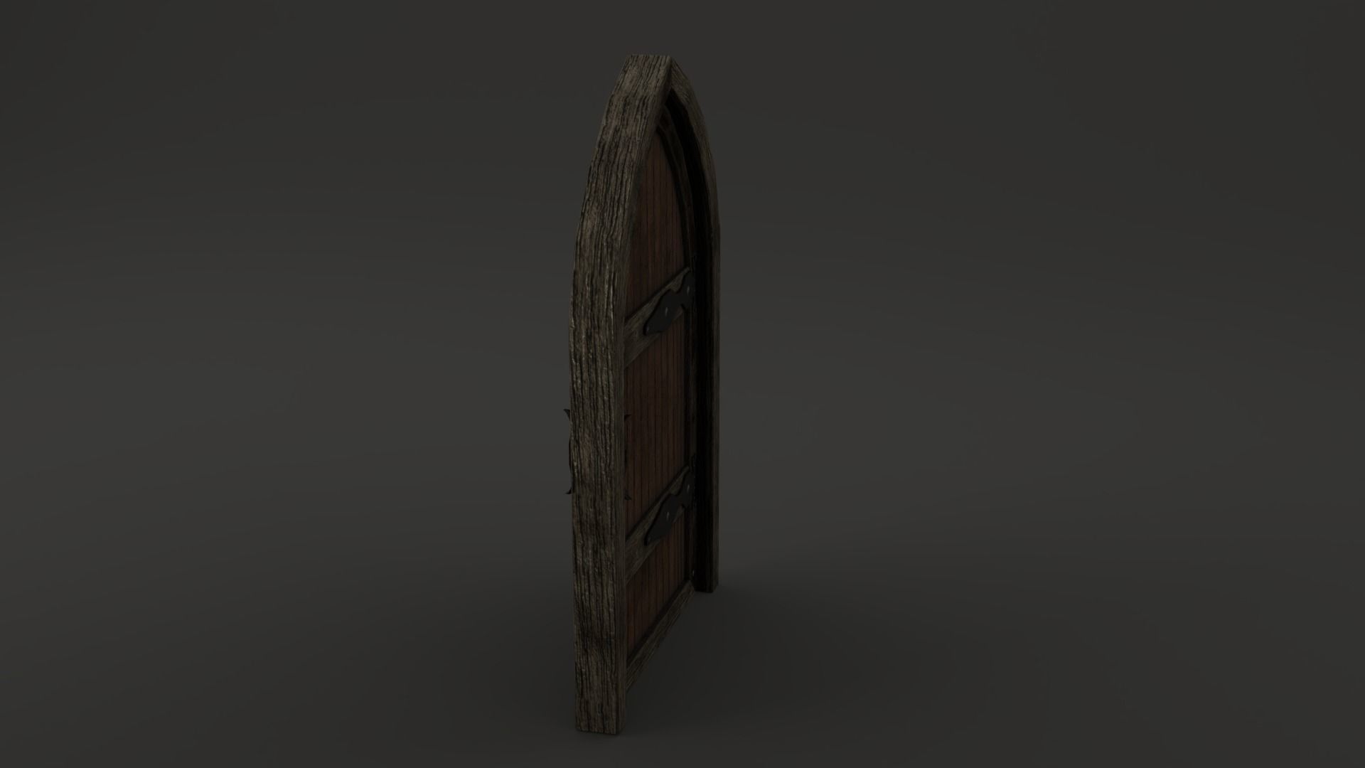 Medieval Door Wooden Arch 3D Model Low-poly 3D model_10