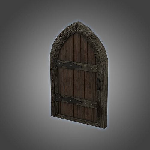 Medieval Door Wooden Arch 3D Model Low-poly 3D model
