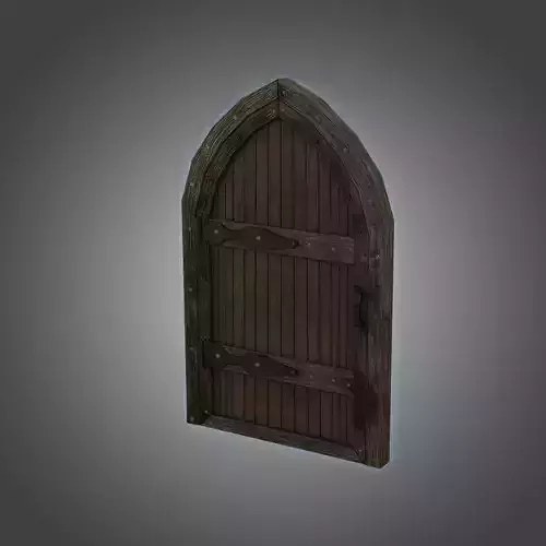 Medieval Door Wooden Arch 3D Model
