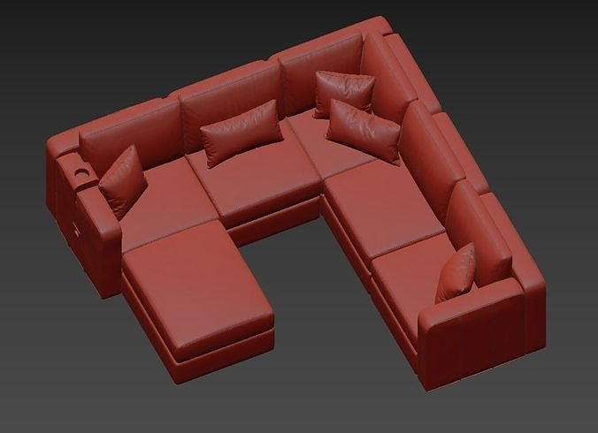 Lovesac sactional sofa 3D model 6