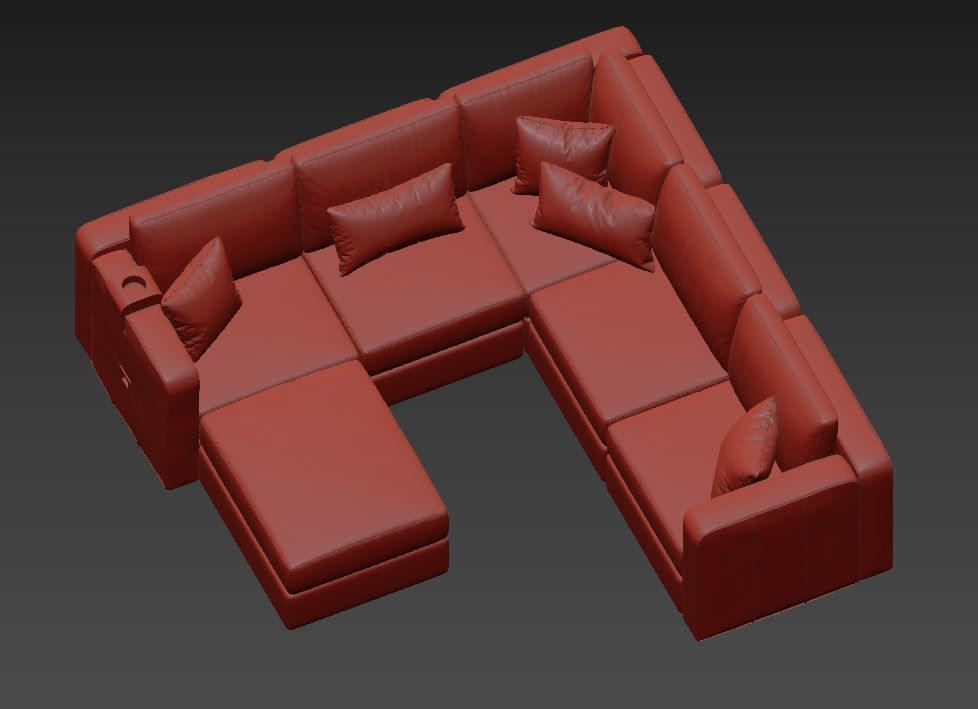 Lovesac sactional sofa 3D model_5