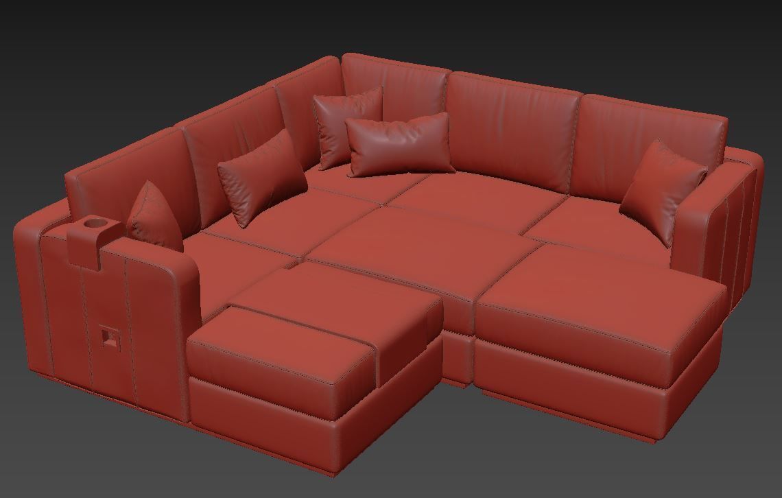 Lovesac sactional sofa 3D model_9