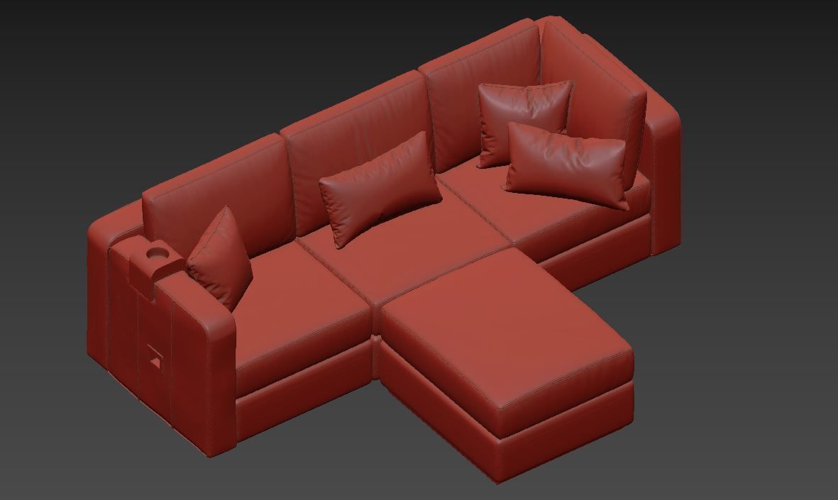 Lovesac sactional sofa 3D model_2