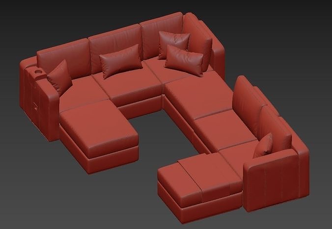 Lovesac sactional sofa 3D model 5