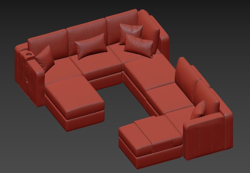 Lovesac sactional sofa 3D model_4