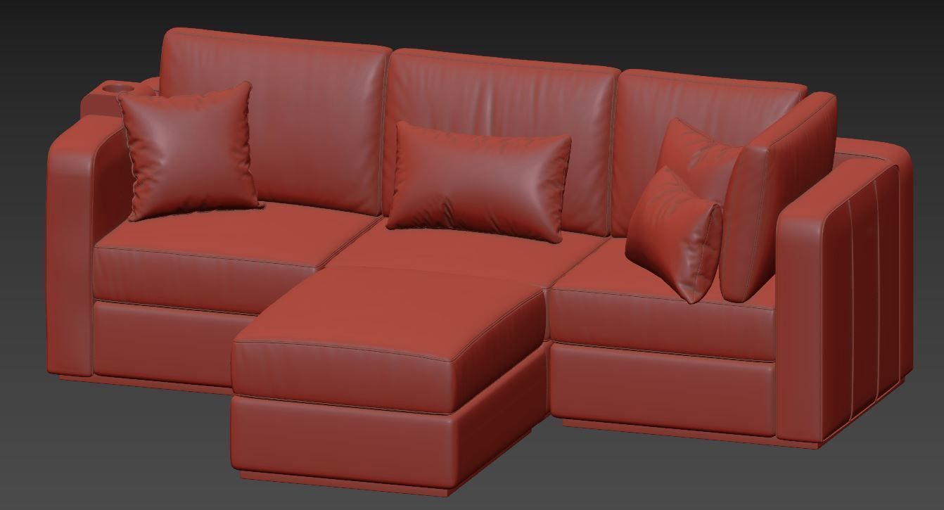 Lovesac sactional sofa 3D model_1