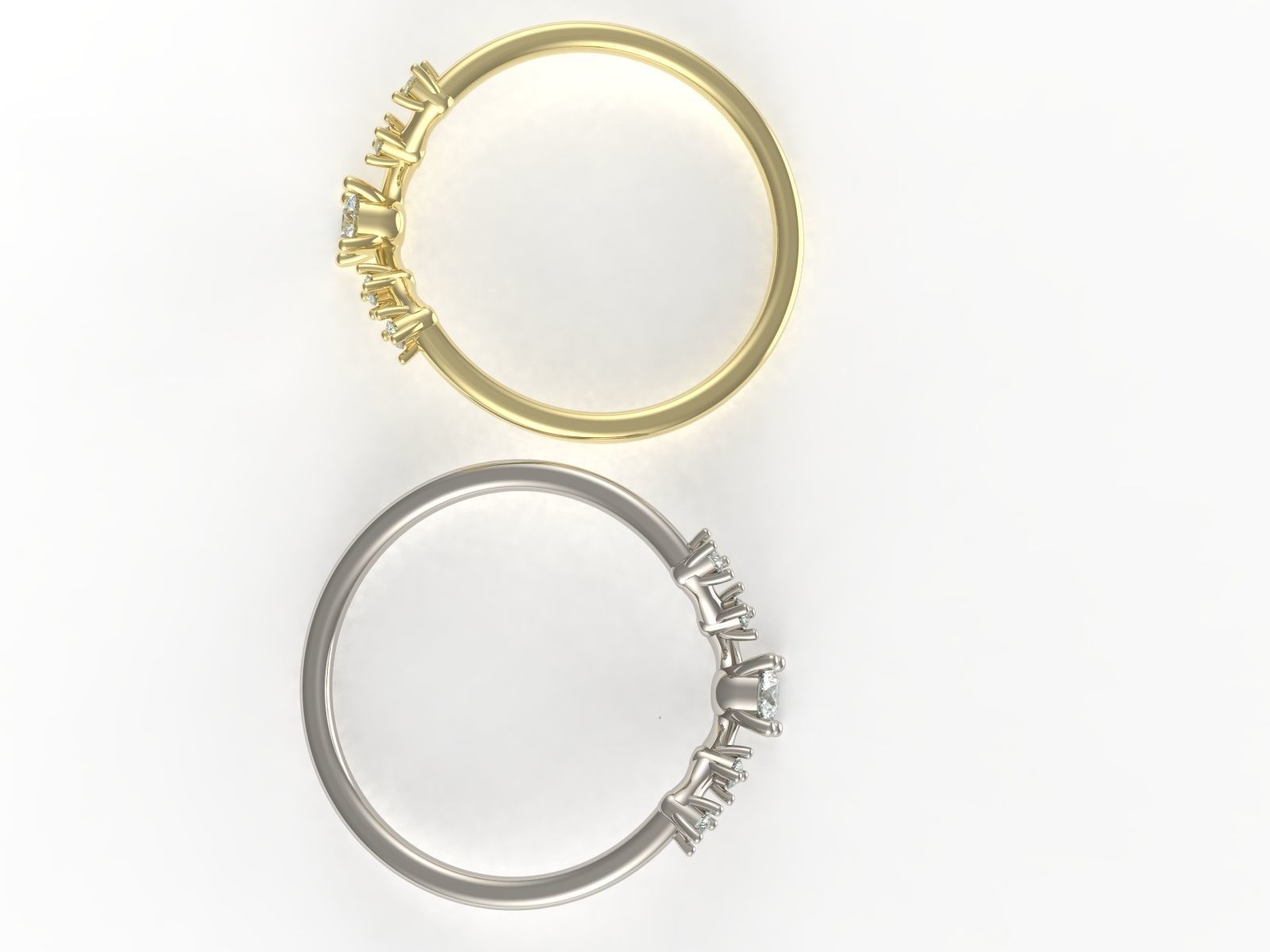 3 stone engagement ring 3D print model_4