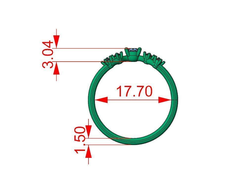 3 stone engagement ring 3D print model_7