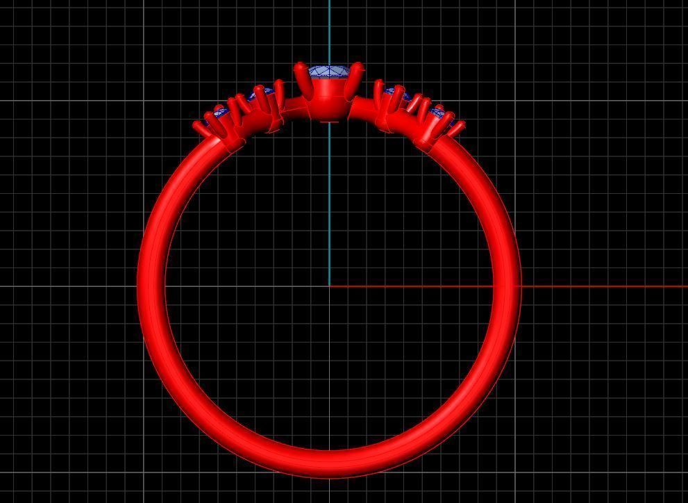 3 stone engagement ring 3D print model_13