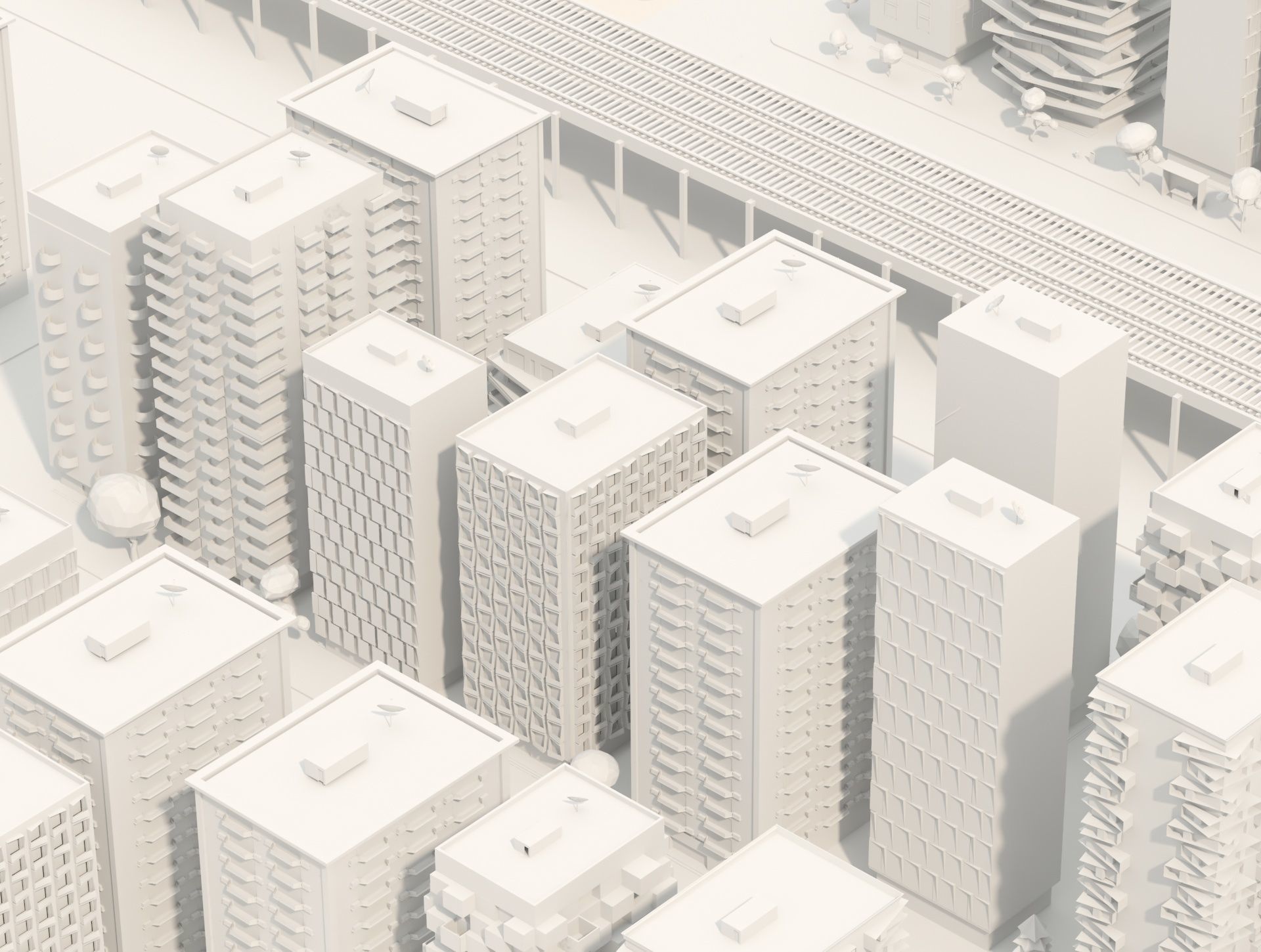 Low Poly Clay Building Collection Low-poly 3D model_8