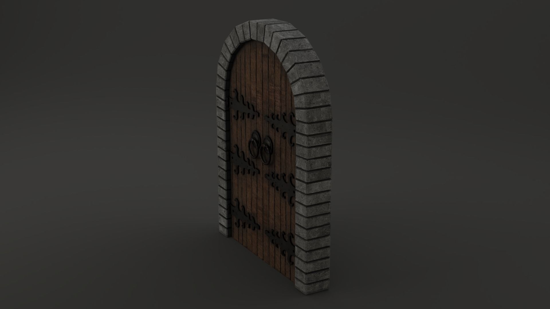 Medieval Door Double Venetian Style 3D Model Low-poly 3D model_11