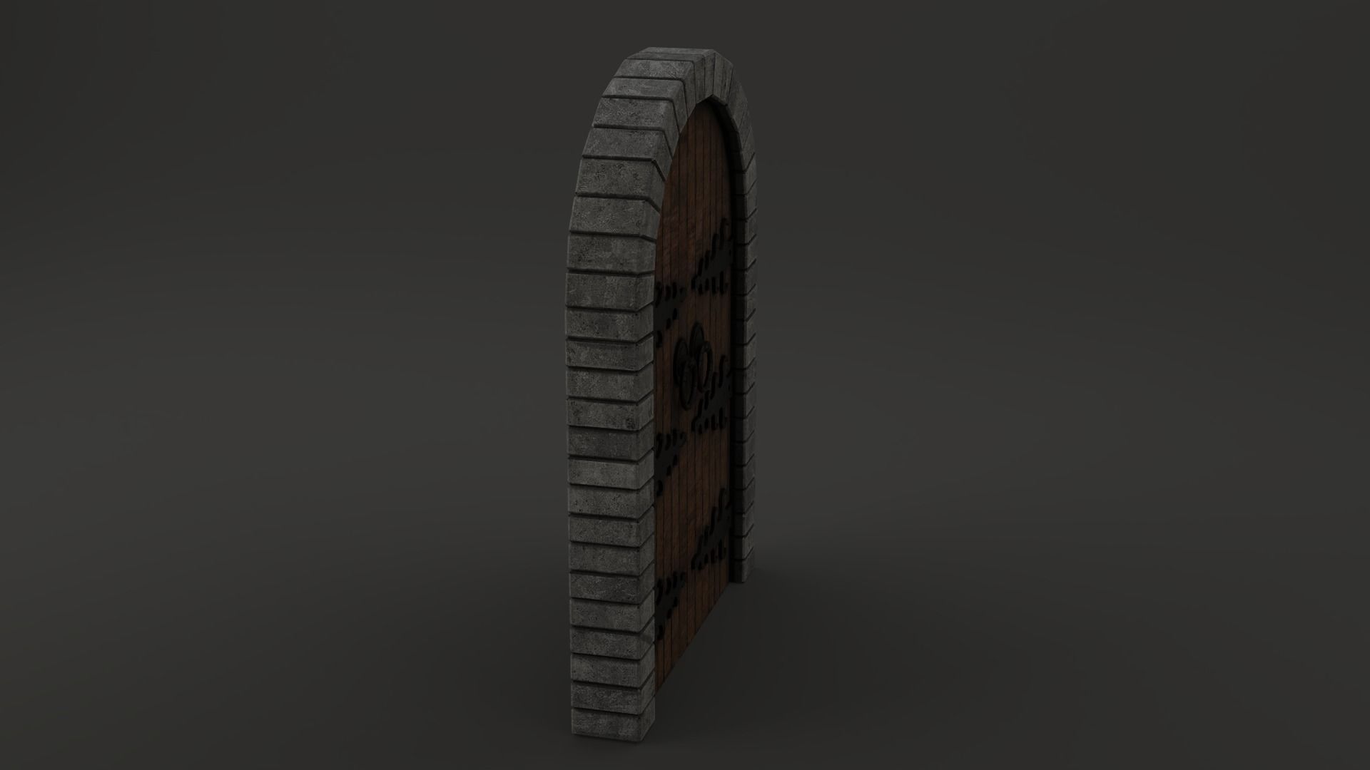 Medieval Door Double Venetian Style 3D Model Low-poly 3D model_10