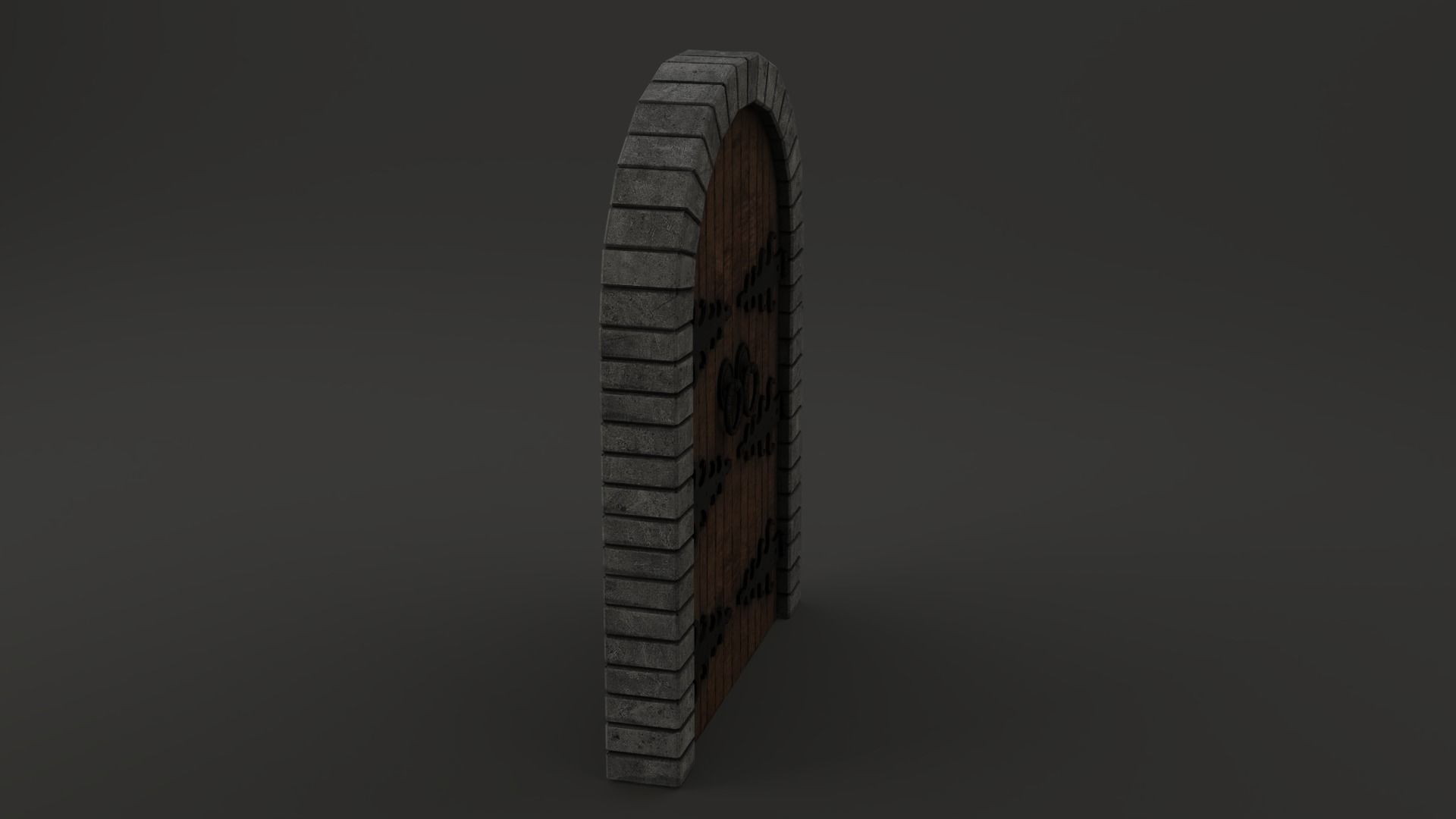 Medieval Door Double Venetian Style 3D Model Low-poly 3D model_6