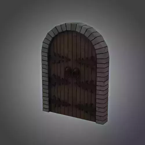 Medieval Door Double Venetian Style 3D Model