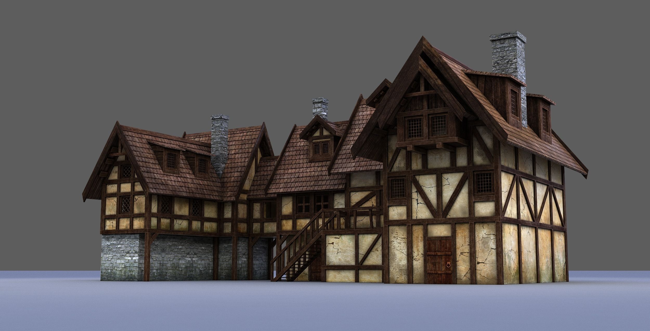 medieval house 3D model_0
