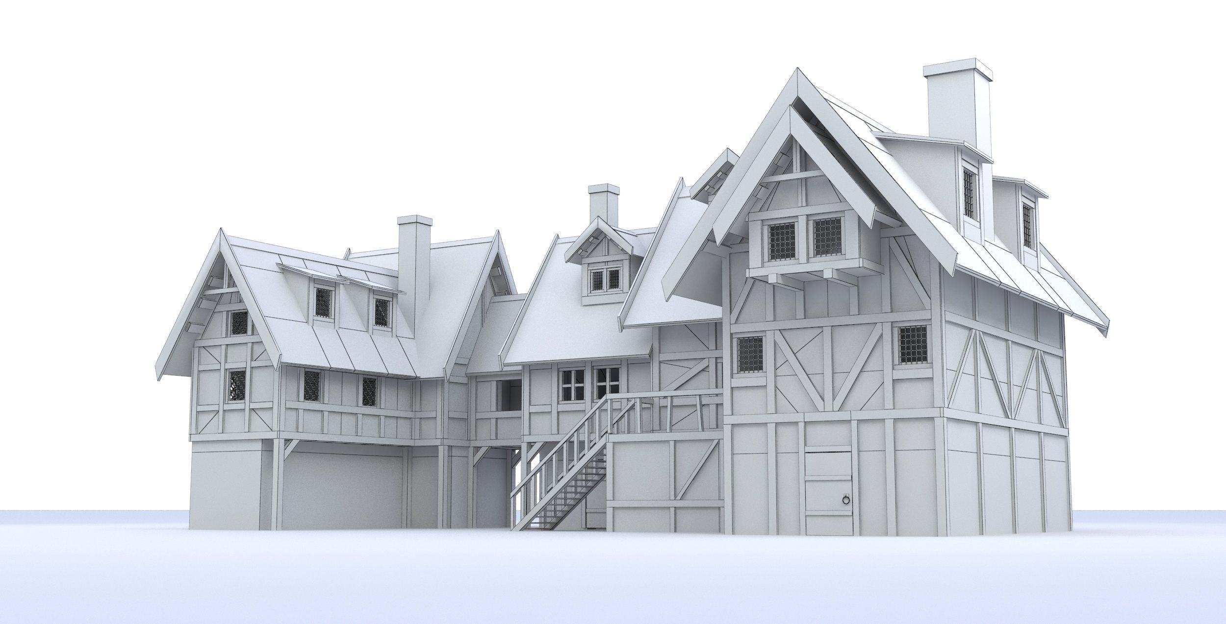 medieval house 3D model_2