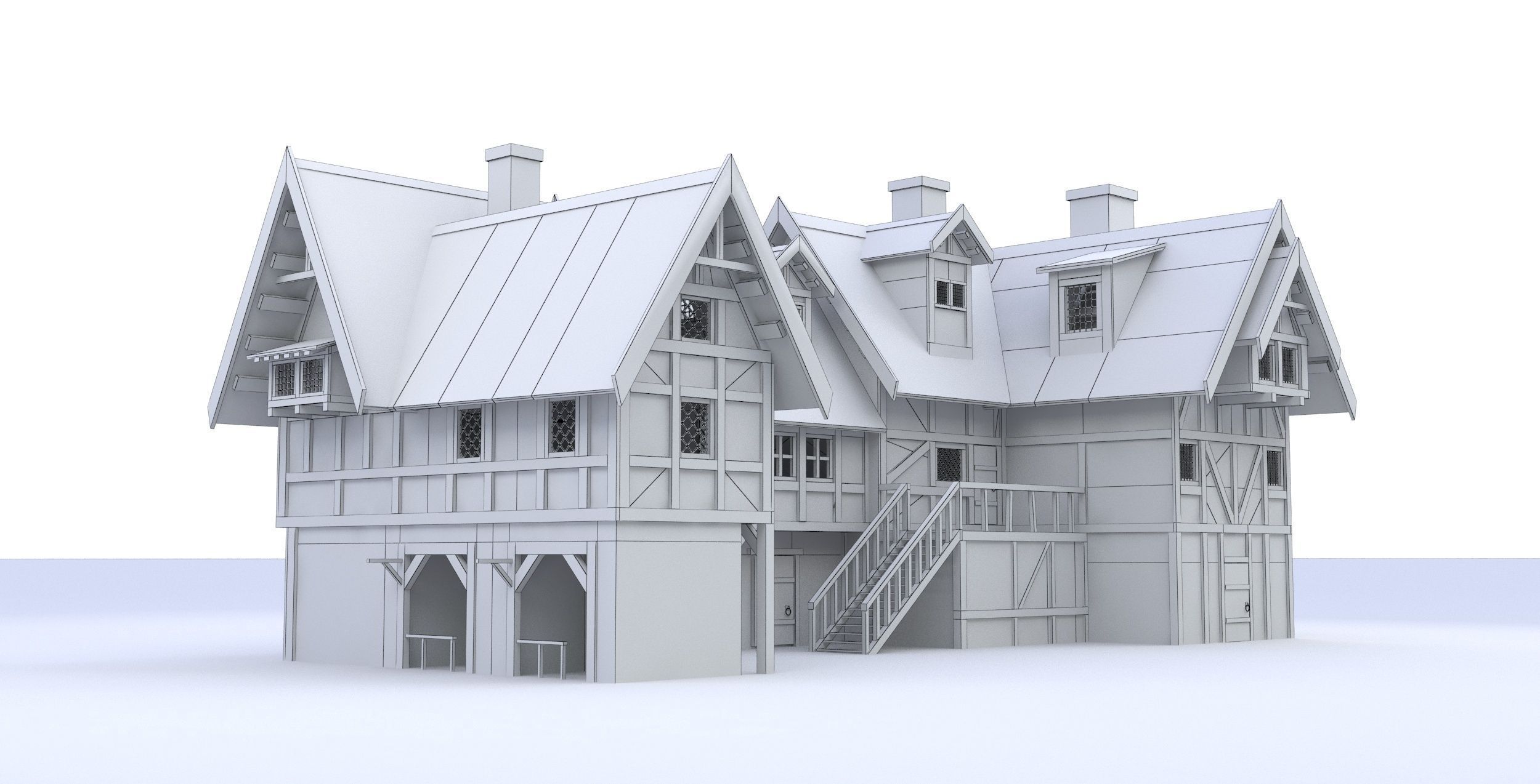 medieval house 3D model_3