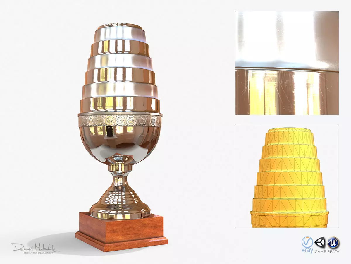 ESL Trophy PBR Low-poly 3D model_0