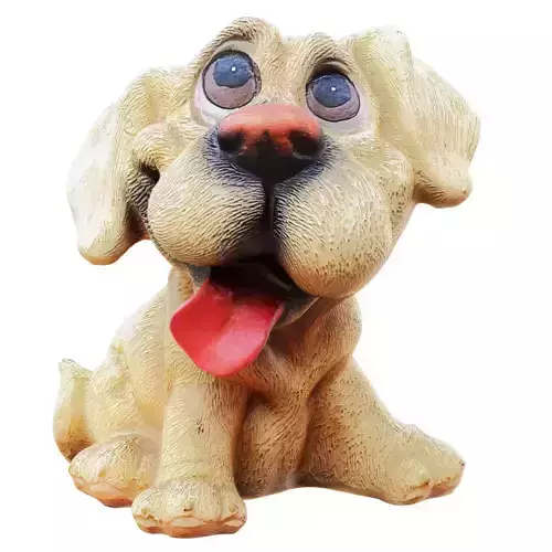 Decorative figurine of a dog piggy bank