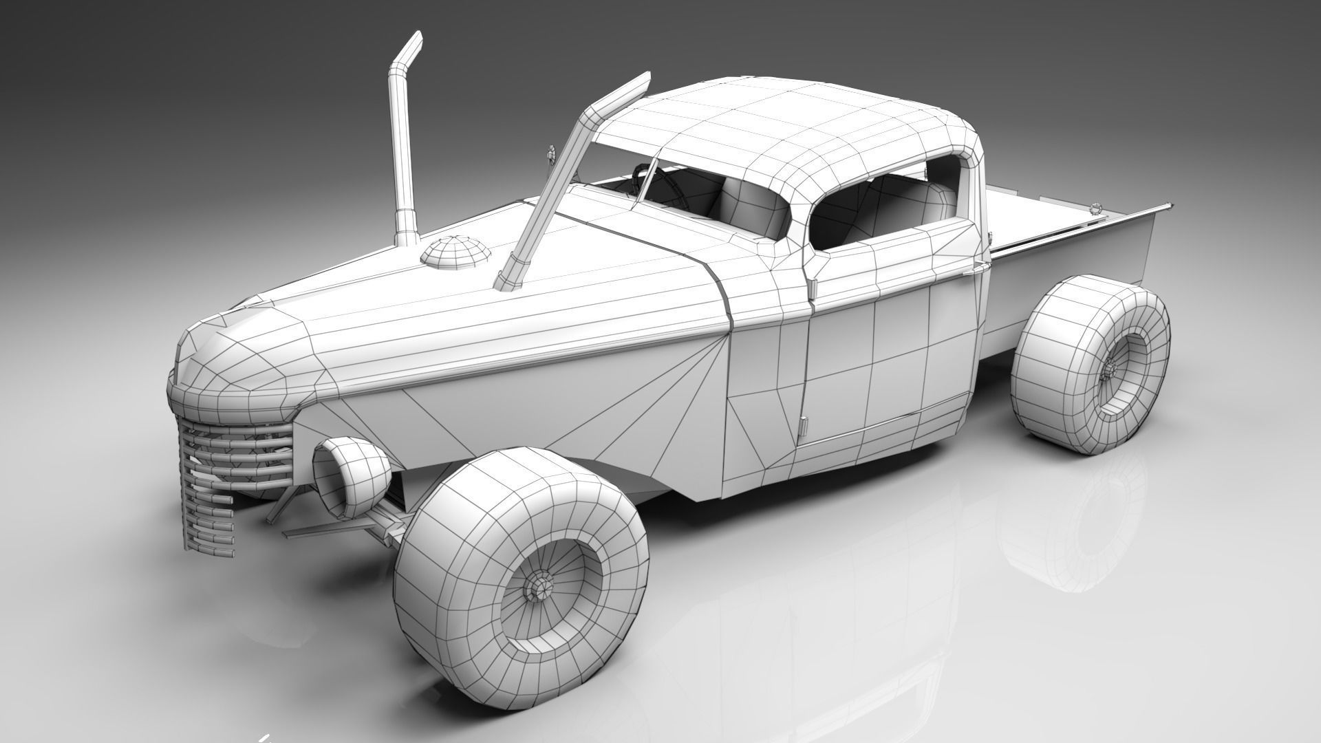 1939 Dodge D12 Char bone  Low-poly 3D model_5