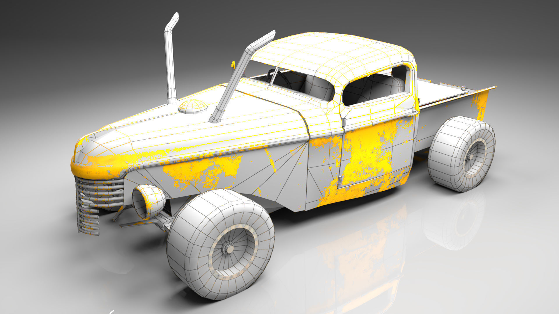 1939 Dodge D12 Char bone  Low-poly 3D model_4